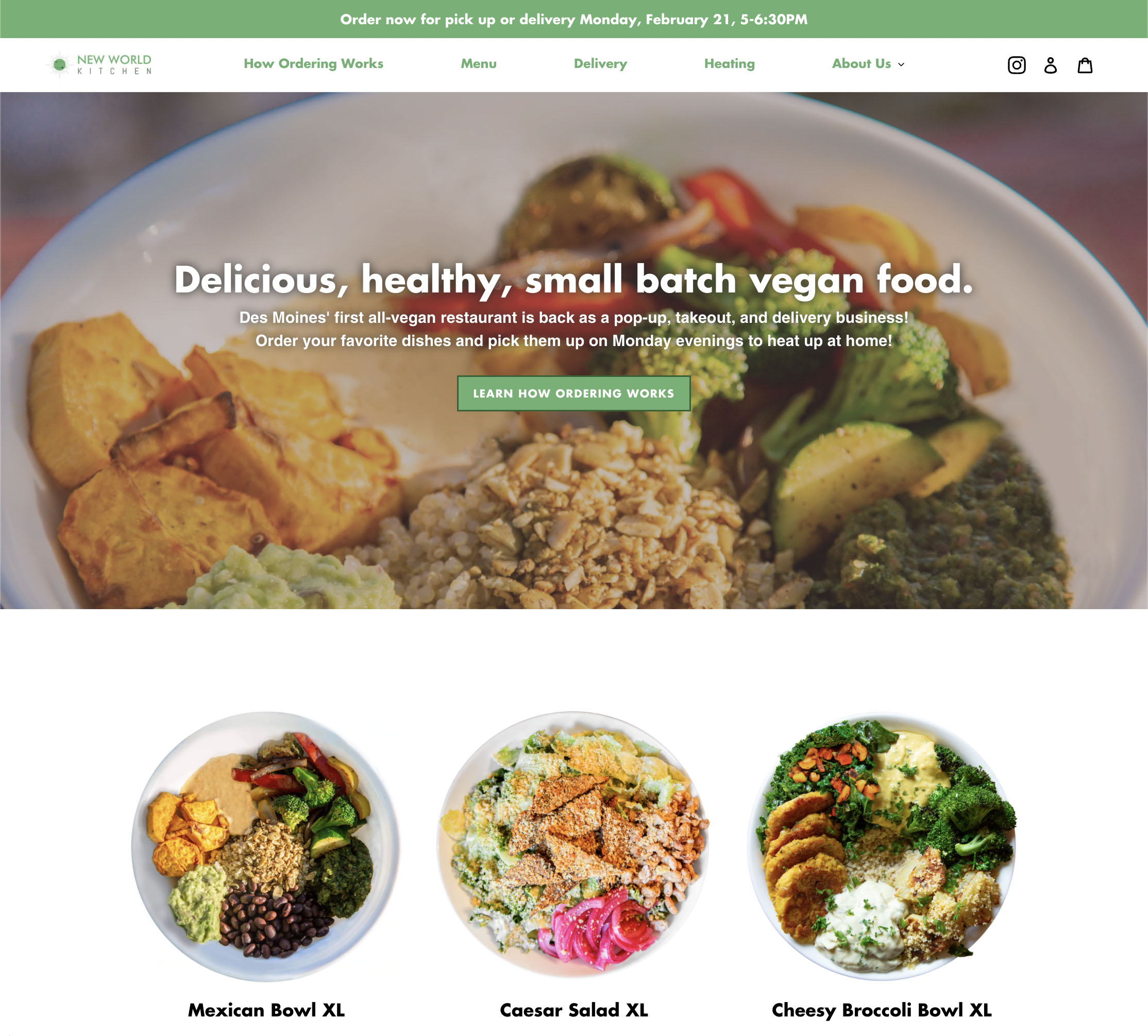 New World Kitchen website design